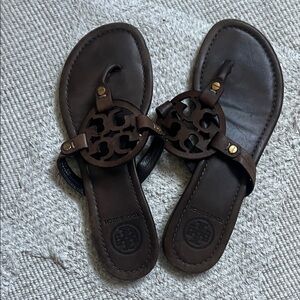 Tory Burch Chocolate Leather Sandals